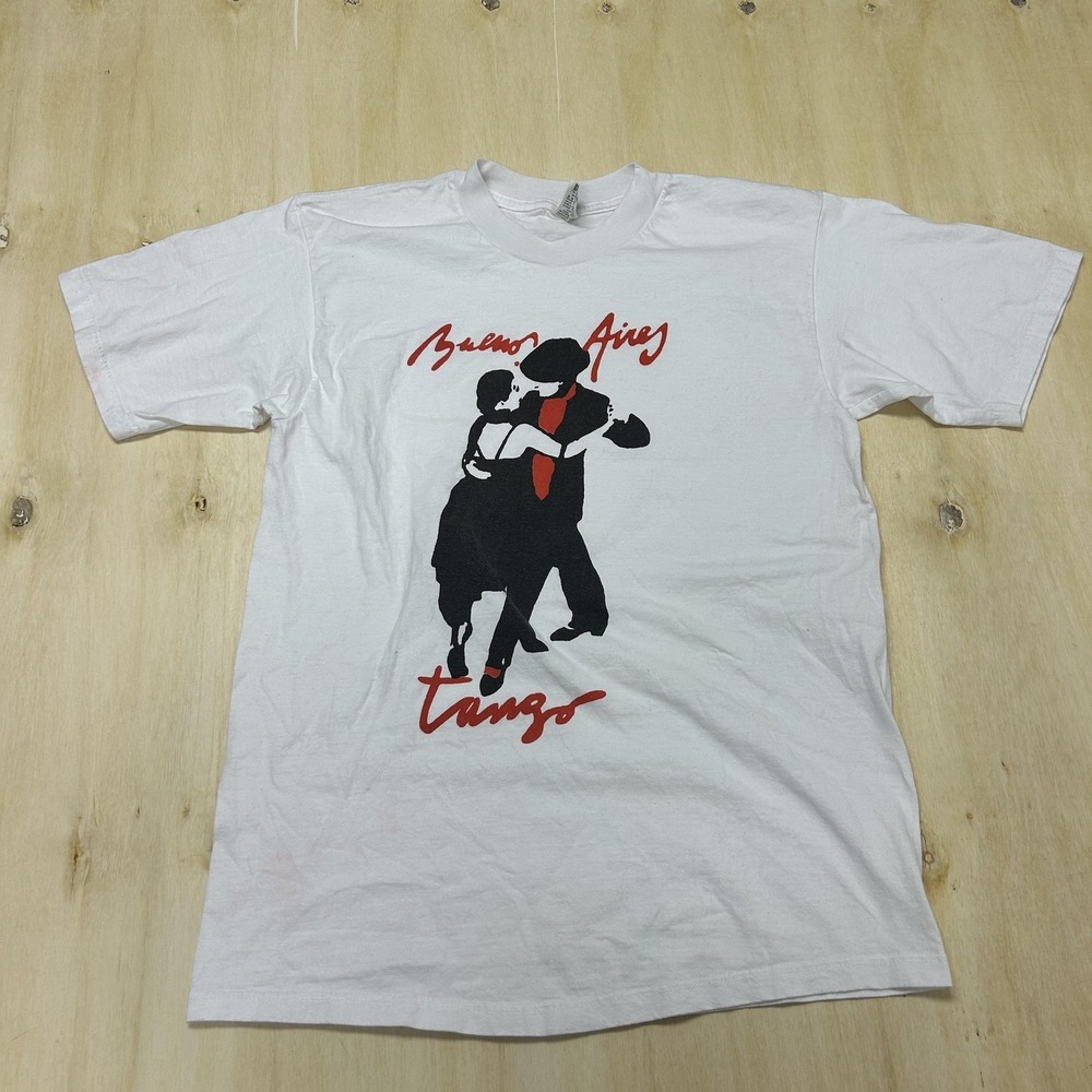 Attitude Buenos Aires Tango Dancers Shirt Mens Medium White Dance Graphic Tee